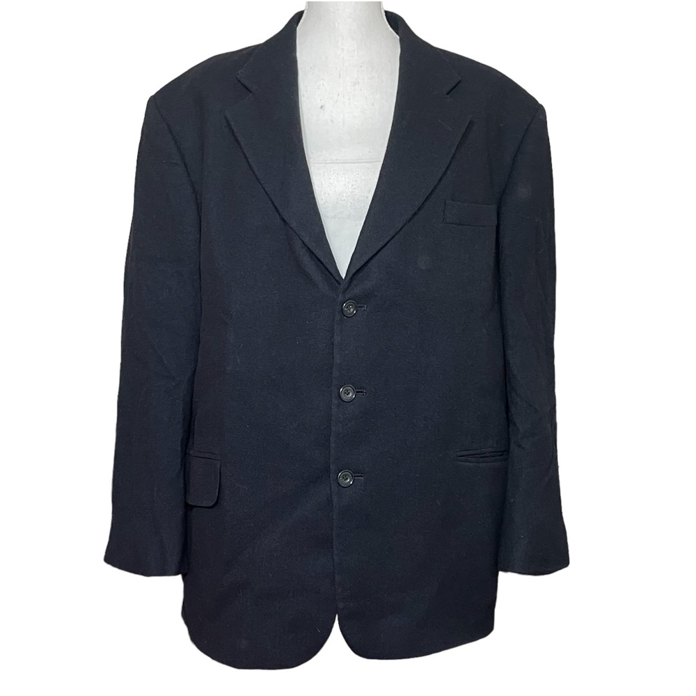 Oscar de la Renta Cashmere Blend Blazer Coat 48R Sport Jacket Virgin Wool